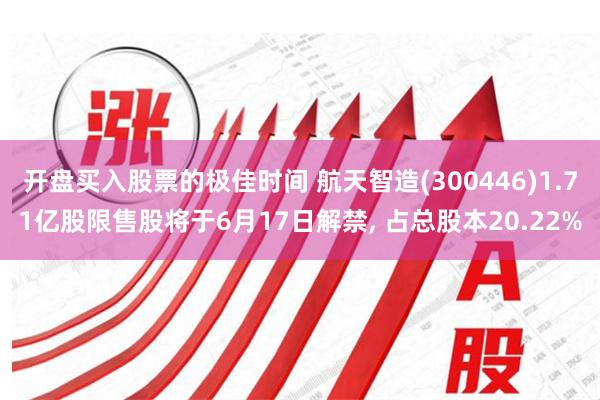 开盘买入股票的极佳时间 航天智造(300446)1.71亿股限售股将于6月17日解禁, 占总股本20.22%