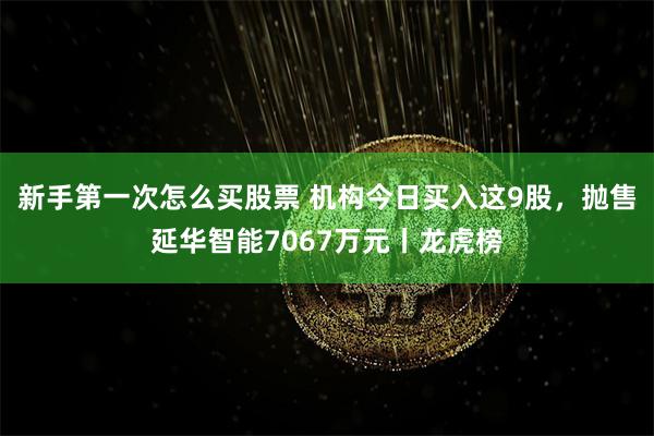 新手第一次怎么买股票 机构今日买入这9股，抛售延华智能7067万元丨龙虎榜