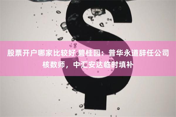 股票开户哪家比较好 碧桂园：普华永道辞任公司核数师，中汇安达临时填补